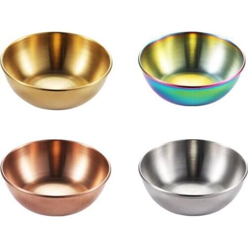 30pcs Stainless Steel Seasoning Sauce Dish Small Dip Bowl Side Plates Butter Sushi Plate Vinegar Soy Dishes Kitchen Saucer