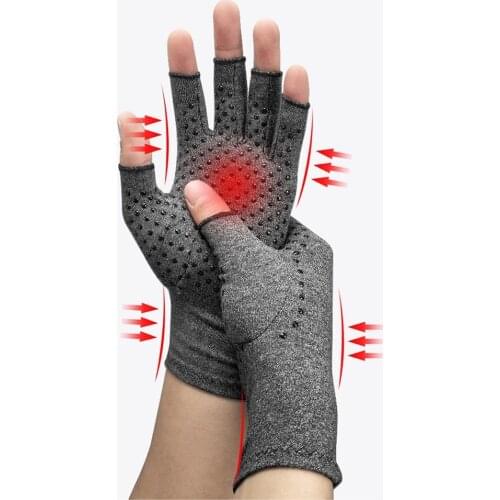 1 Pair Arthritis Gloves Premium Arthritic Joint Pain Relief Hand Gloves Therapy Open Fingers Gloves