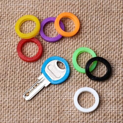 10pcs Fashion Hollow Multi Color Rubber Soft Key Locks Keys Cap Key Covers Topper Keyring