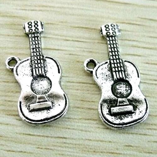 Wholesale 150ppcs Zinc Alloy Guitar Charms 25x12mm 0307