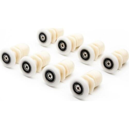 4pcs/set 19/23/25/27mm Plastic Partiality Glass Bearing Rollers For Sliding Door Pulley Wheels Runner Shower Cabin Spa Room