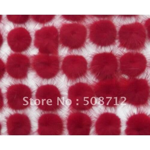 Free shipping!!!!500pcs mink fur ball embellishment sew trim for DIY craft hair accessory 30mm Red