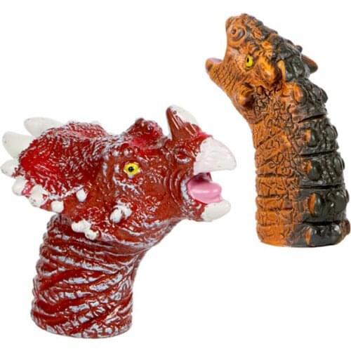 Free Ship New Hot 5PCS Realistic Dinosaur Finger Puppets Set Role Playing Toys Kids boy girl toy gifts party prizes Goodie bag