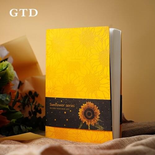 A5 Notebook Pu Floral Sunflower Cartoon Notebook Thicken Business Notebook Student Notebook
