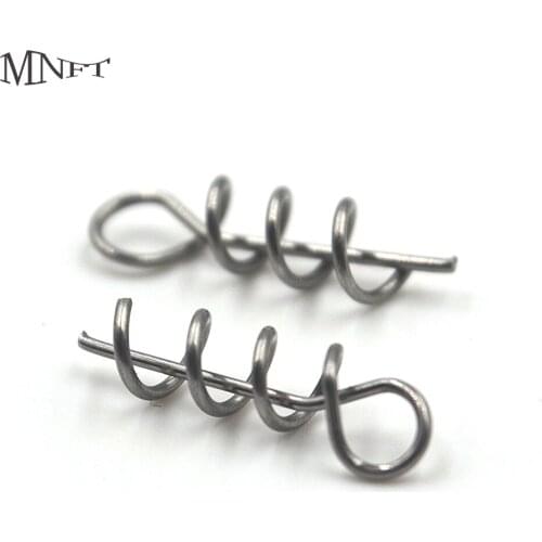 MNFT 50Pcs Soft Lure Centering Pin Spring Twist Lock Fishing Hook Centering Pins Soft Plastic Bait Worm Fishing Accessories