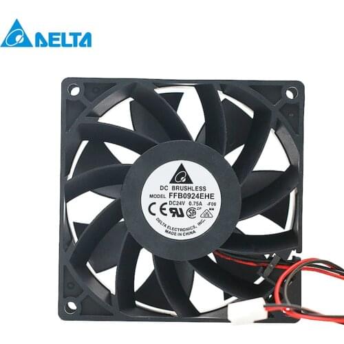 For delta FFB0924EHE 9238 92X38MM 92mm DC 24V 0.75A 2-wire -pin server inverter cooling fans case axial