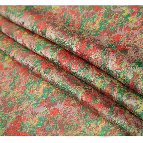 HLQON 90cmx100cm France imported oil painting style jacquard tapestry satin jacquard fabric fashion fabric DIY clothing