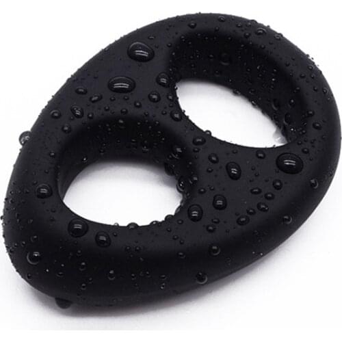 Silicone Penis Ring Ball Testicle Stretcher Male Chastity Erection Man Delay Erotic Adult Cock Ring Sex Toys For Men Lock Sperm