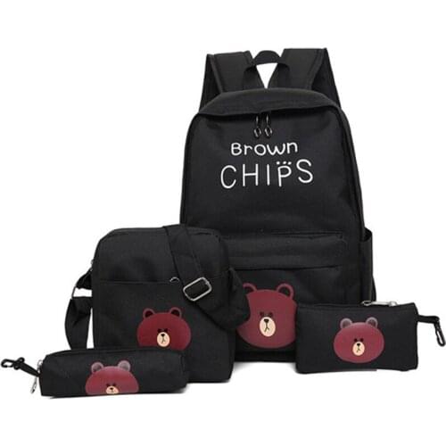 4 piece set middle school student schoolbag big children travel backpack waterproof bag shoulder bags Boy girl hand backpacks