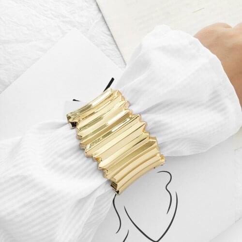 ORNAPEADIA 2021 Hot Selling Popular Bangle Irregular Simple Bracelet Personality Exaggerated Wide Bangle Alloy Bracelet Fashion