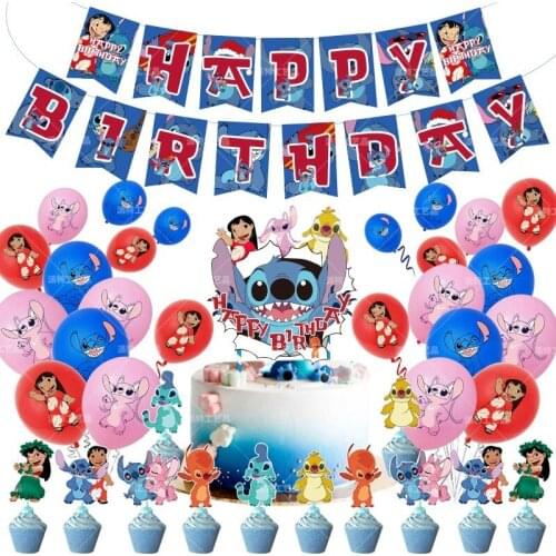Lilo & Stitch Theme Decoration Balloon Set Childrens Birthday Party Stitch Aluminum Film Balloon Combination Party Supplies