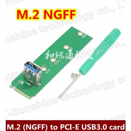 50PCS/LOT Mining Machine Special-Purpose M.2 (NGFF) to PCI-E channel USB3.0 adapter card M.2 to USB 3.0 Card