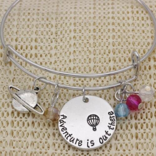 Fashion Inspirational gift bracelet crystal Jewelry Earth Mars Adventure is out there adjustable Bangle B1010