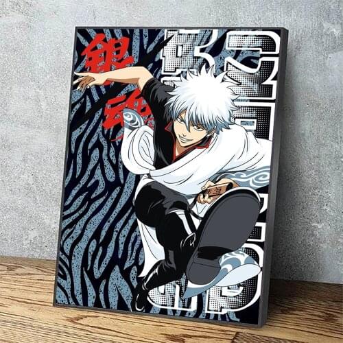 Modular Pictures Canvas Gintama Japan Anime Prints Painting Blue Handsome Wall Art Poster Home For Living Room Decoration Frame