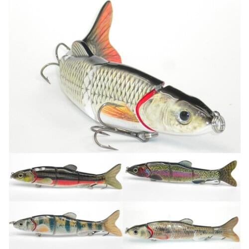 Multi-section 5 section Fishing Lure Crank Bait Swimbait Bass Shad Dace 3D eyes Fishing Tools 6.5"&1.39 oz 5 style