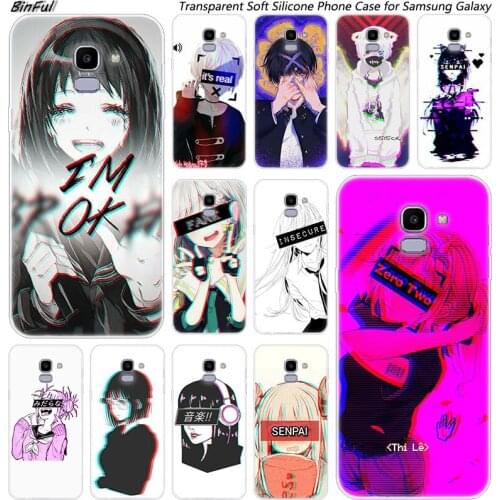 LEWD Sad Anime Soft Silicone Phone Case For Samsung Galaxy J8 J6 J4 2018 J2 Core J5 J6 J7 Prime J3 2016 2017 EU J4 Plus Fashion