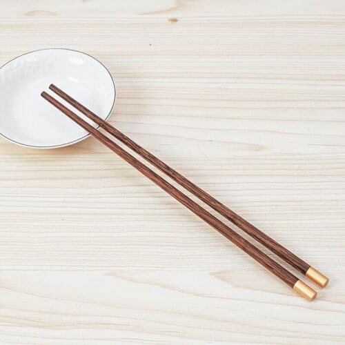 5Pairs 25cm/9.84inch Handmade Natural Wood Chopsticks Chinese Ebony Wenge Wood Sushi Japanese Korean Noodles Chopsticks set