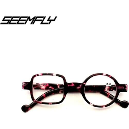 Seemfly Retro Leopard Round Square Reading Glasses Women Men Presbyopia Eyeglasses Hyperopia Eyewear For Elder Gift