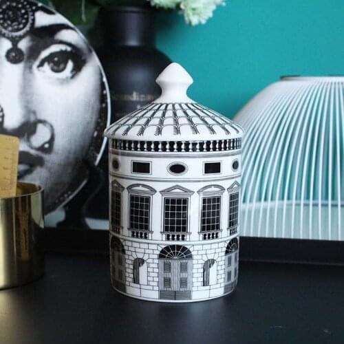Neuschwanstein Castle Candle Holder Candles Jar Retro Storage Bin Ceramic Caft Home Decoration Jewerlly Storage Box