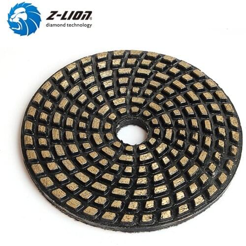 Z-LION 5 Inch Diamond Polishing Pad Sintered Metal Bond Hook And Loop Grinding Disc Wet Use For Concrete Diamond Abrasive Tool