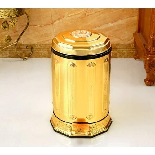 Luxury Trash Bin For Recycling Bins Bedroom Kitchen Storage Trash Bin Poubelle De Cuisine Household Cleaning Tools BD50WB