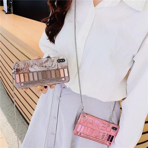 Luxury wristband eye shadow box phone case for iPhone 6 7 8Plus X XS XR XSMax sexy woman soft IMD matte phone case cover