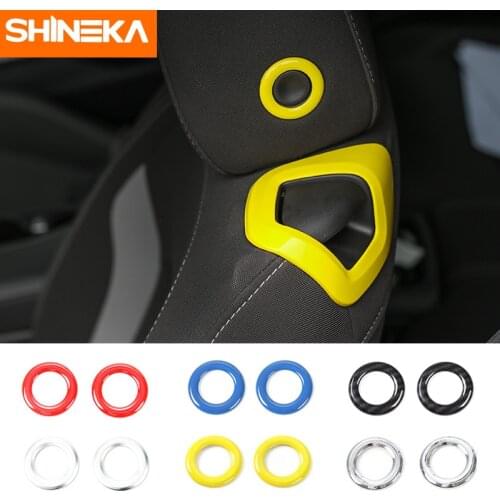 SHINEKA Car Styling Seat Back Headrest Adjust Handle Button Switch Decoration Circle Ring Cover Trim Frame for Camaro 2017