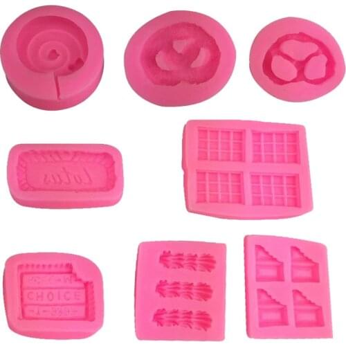 Chocolate biscuit lollipop silicone mold cookie fondant baking mold DIY chocolate cake decoration mold dripping clay mold