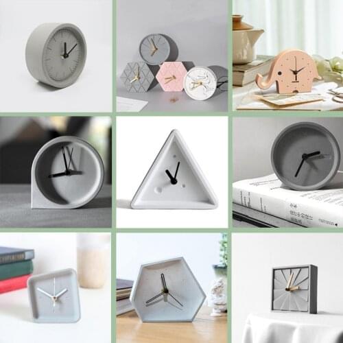 Many geometric clock silicone mold cement clock home crafts mold creative design cement gypsum rounded square clock mold