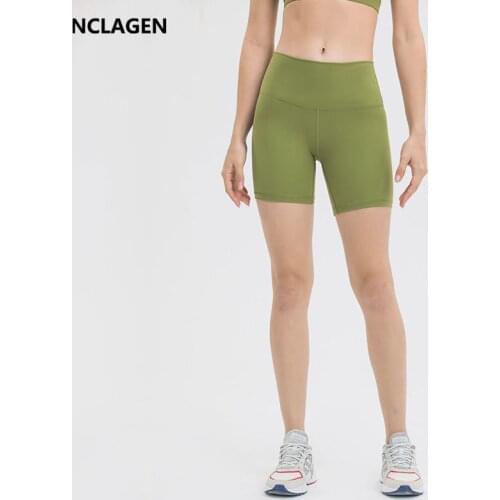 NCLAGEN Sports Short Women High Waist GYM Fitness Joggers Naked-feel Fabric Buttery-Soft Biker Shorts Running Yoga Pantalones