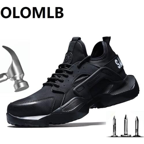 Spring Autumn New Men Work Shoes Outdoor light Breathable Safety Sneakers Boots Steel Toe Anti Smashing Anti-stab Safety Shoes