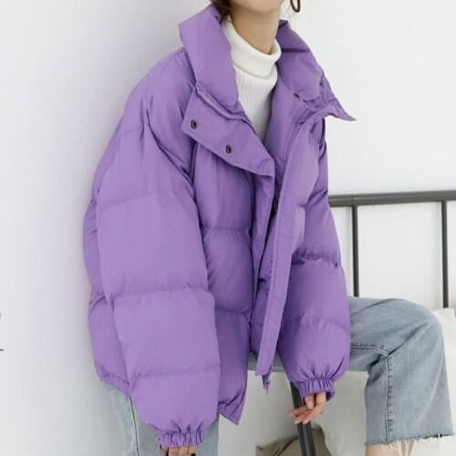 2021 Winter Women Ultralight Thin Jacket Space Cotton Hooded Casual Long Sleeve Warm Coat Parka Female Portable Outwear Short