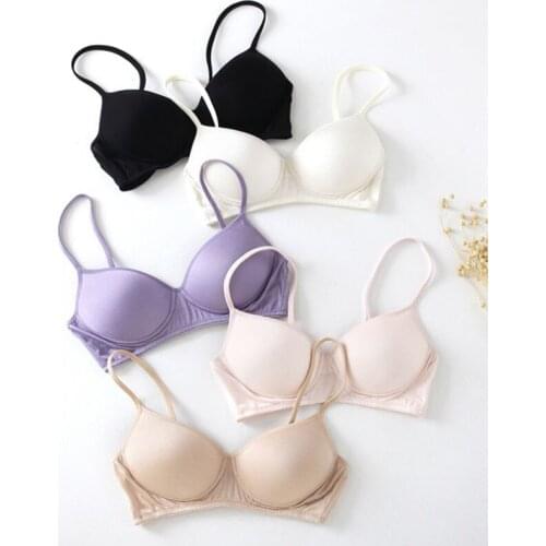 Silk Bra For Women Wireless Seamless Brassiere Thin Sexy Lingerie Ladies Underwear Push Up Soft Healthy