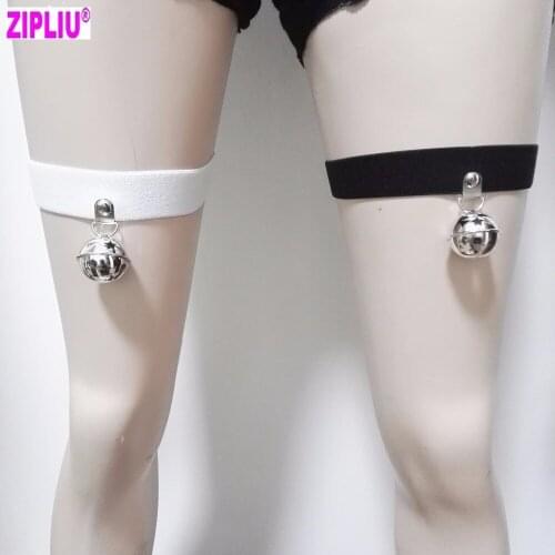Women fashion sexy Elastic spandex leg ring punk legring goth hot lock bell female girl trendsetter party show leg belt