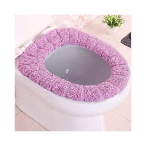 Winter Toilet Cover Washable Closestool Mat Seat Case Lid Cover Hot Sale Comfortable Velvet Coral Bathroom Toilet Seat Cover