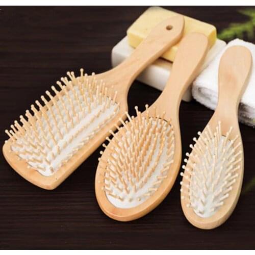1Pcs Wood Comb Professional Healthy Paddle Cushion Hair Loss Massage Brush Hairbrush Comb Scalp Hair Care Healthy Bamboo Comb