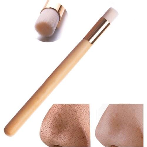 1 Pcs Nose Washing Brush Deep Cleaning Blackhead Pores Clean Brush Wooden Handle Brush Cleanser Small Nose Brush