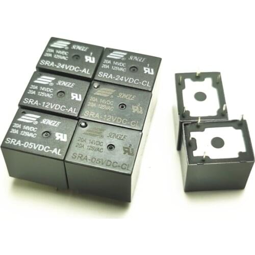 10PCS/Iot Power Relays SRA- 05VDC 12VDC 24VDC-AL-CL T74 20A 4pin 5pin 5V 12V 24V