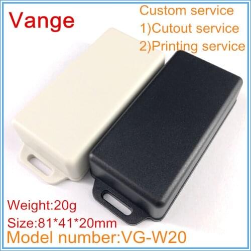 10pcs/lot black wall-mounted electronic project case IP54 ABS plastic enclosure box diy for wire connector product 81*41*20mm