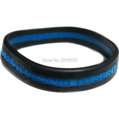 1000pcs triband Debossed with To Protect And To Serve silicone wristband rubber bracelets free shipping by DHL express