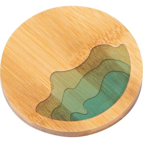 4Pcs Bamboo Saucer Circular Cup Mat Non-slip Heat Insulation Cup Mat Chinese Style Cup Mat for Coffee Tea Hot Drink