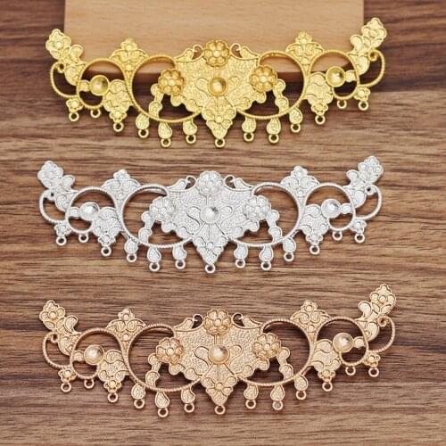5 PCS 113x36mm Metal Alloy Flowers Headdress Hair Stick Accessories For Jewelry Making DIY Component