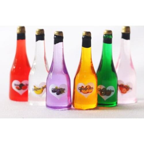 6pcs Dollhouse Miniature Drink Simulation Fruit Wine Pretend food Dollhouse Decor for blyth barbies 1/6 Doll Kitchen Toys