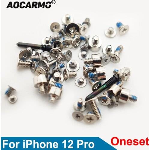Aocarmo Full Set Screw For iPhone 12 Pro Inside Motherboard Middle Frame Screw Bolt Bottom Dock Screws Housing Screw Replacement