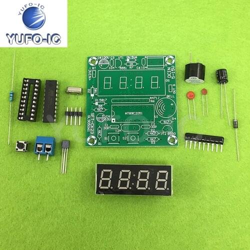 1PCS Four-Digit Digital Clock DIY Parts Kit Electronic Clock Single Chip Microcomputer Digital Clock Four-Digit Digital