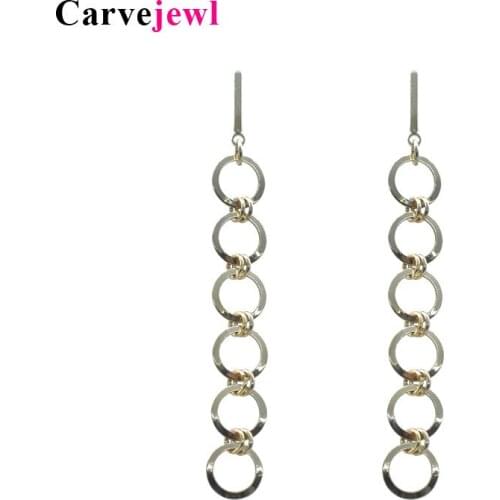 Carvejewl long earrings simple small circle dangle earrings for women jewelry girl gift new fashion Korean earrings 2019 spring