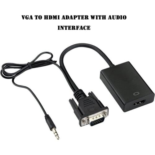 Full HD 1080P VGA to HDMI-compatible Converter Adapter Cable With Audio Output VGA HD Adapter for PC laptop to HDTV Projector