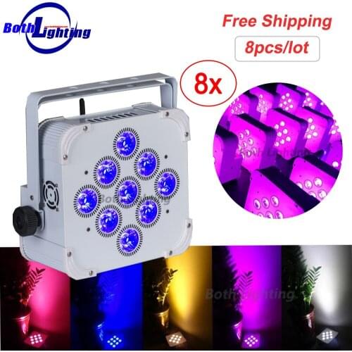 IRC and WIFI DMX Hex LED Flat Par Can light 6in1 RGBAW+UV LED Slim Par Light wireless control LED Uplighting Akku Par