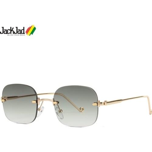 JackJad 2021 Fashion Cool Jennie Rimless Style Tint Ocean Lens Sunglasses Women Brand Design Sun Glasses Oculos De Sol 7150