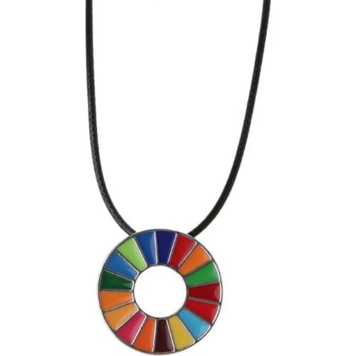 K3ND Round Magnet Sdg - Sustainable Development Goals United Nations Representative Pendant Fashion Rainbow Pendant